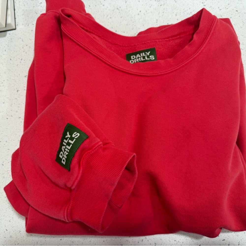 Daily Drills Heart Red Oversized Crew - XS/S